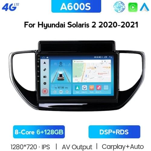 For Hyundai Solaris 2 II 2020 - 2021 Car Radio Multimedia Video Player Navigation Stereo GPS Android 10 2din 2 Din Steering Whee