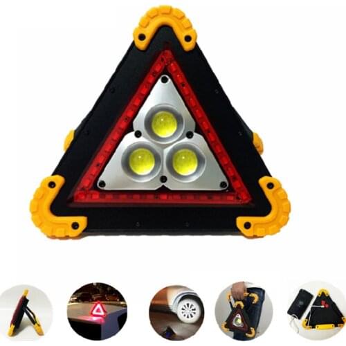 Car Warning Light Triangle Bright 3 LED Taillight Waterproof Sign Lamp Truck Strobe Emergency Repair Lantern for Outdoor Camping