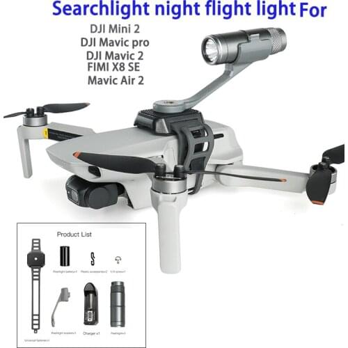 Drone Top Searchlight Flight light Flashlight W Charger For DJI Mini 2/Mavic air 2/Mavic 2/pro/Fimi X8 SE Drone Accessories