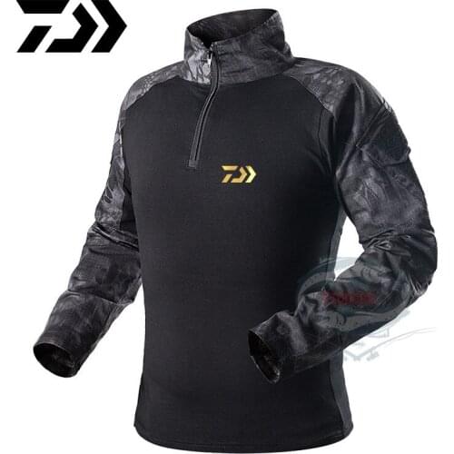 Daiwa Fishing Clothes Autumn Sun Protection Fishing T Shirt Army Breathable Anti-Mosquito Outdoor Camping Travel Fishing Shirt