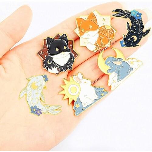 Animals Series Enamel Pins Cute Dogs Rabbit Lapel Badges Bag Clothes Jewelry Collar Brooches Gifts Accessories For Friends