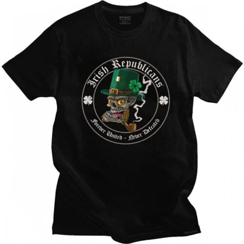 Irish Republicans T Shirt for Men Cotton Urban T-shirt Round Neck Short Sleeved Ireland Flag Tee Shirt Slim Fit Clothing
