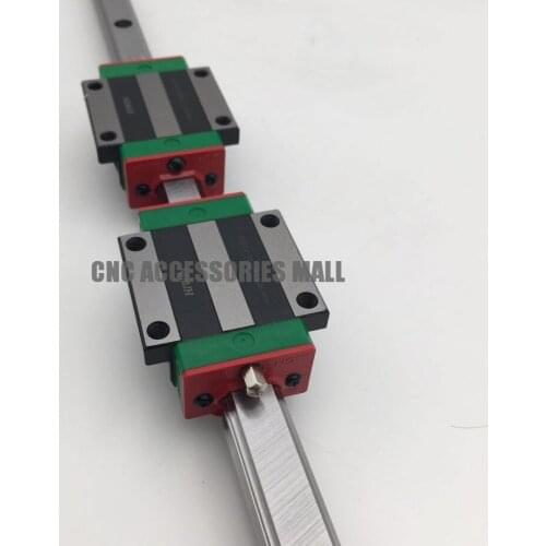 HIWIN 15mm Pitch Linear Guide Rail HGR15 L-350mm & 2pcs carriage HGW15CC Flange Rail Block