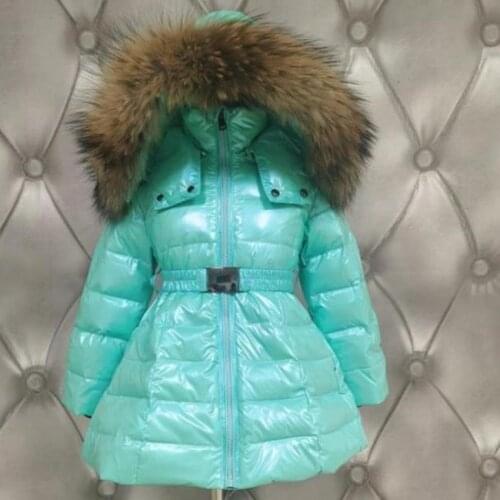 New arrival winter boys and girls White duck down jacket children warm zipper big fur collar coats kids down outerwear