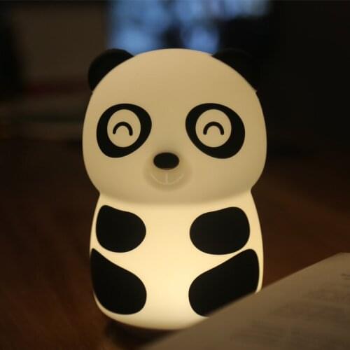 USB Charging Night Light Cartoon Gift Panda Silicon Creative Dream Bedroom Desk Lamp Charging Touch Light Sleeping Light
