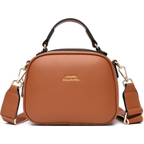 2021 New Fashion Womens Bag Ladies Shoulder Messenger Bag Pu Leather Black Handbag