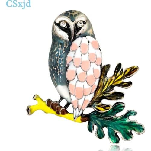 CSxjd Newly Arrived cute colourful Owl Brooches for Wedding Vintage Wedding Bouquet Hijab Scarf Pin Up Female Buckle Brooches