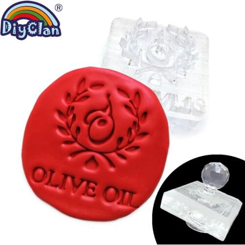 OLIVE OIL Artificial soap making chapter of pure nature handmade custom LOGO stamp natural soap diy Olive branc pattern Z0151HZ