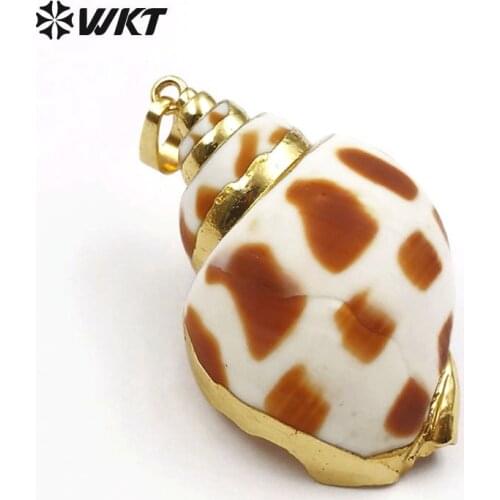 WT-P319 Wholesale New Fashion Ocean shell Pendant Smooth Charm Sea shell pendant for women Perfect jewelry gift Shell Ocean