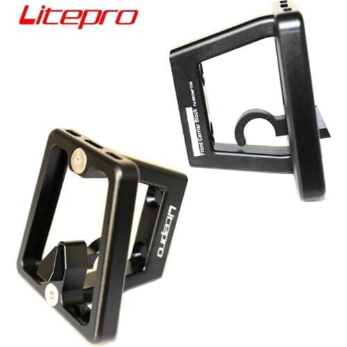 Original LITEPRO Brompton Folding Bike Rack Front Carrier Block Aluminum Alloy Front Cargo Racks Base Accessories