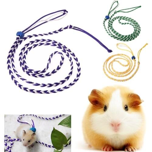 1.4M Adjustable Pet Hamster Leashes Gerbil Pet Cage Leash Cotton Rope Harness Lead Collar for Rat Mouse Hamster Pet Supplies