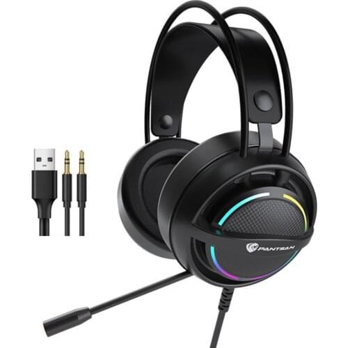PSH-100 Wired Headphone Noise Insulation Sensitive Comfortable 3.5mm USB 7.1 HiFi Gaming Headset for Calling with MIcrophone