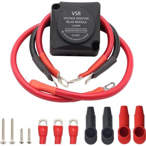 12V 125AMP Voltage Sensitive Relay VSR for 2nd Battery Double Battery Automatic Charging Relay Dual Smart Battery Isolator