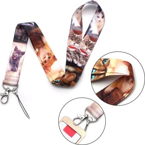 New Cute Cat Lanyard Neck Strap For Keys ID Card Mobile Phone Straps Badge Holder DIY Hang Rope Neckband Accessories 2021