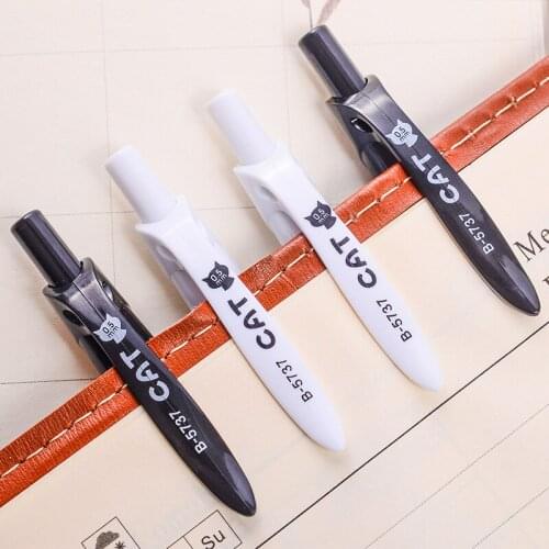 1/2PCS Cute Black White Cat Ballpoint Pen Kawaii 0.5mm Blue Refill Stationery Pen for Kids Office Writing Supplies Stationery