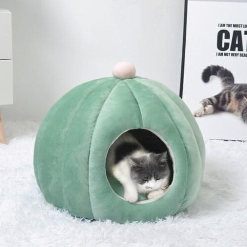 Cute Round Shape Pet Cat Dog Plush House Cave for Kitten Puppy Sleeping Bed Winter Warm Sleeping Bag Puppy Dropshipping