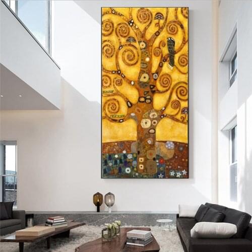 Modern Tree of Life Wall Art Poster and Print Pictures Abstract Nordic Oil Painting Canvas Painting Decorative for Living Room