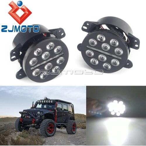 LED Fog Lights White CREE Chip Driving Offroad Foglight For Jeep Wrangler JK JKU TJ LJ Freedom Edition Rubicon Sport Sahara
