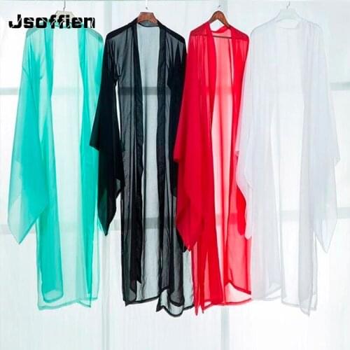Traditional Hanfu Overcoat Adult Chiffon Cardigan Cloak Chinese Ancinet Fairy Costume Large Sleeve Blouse Folk Dance Clothing