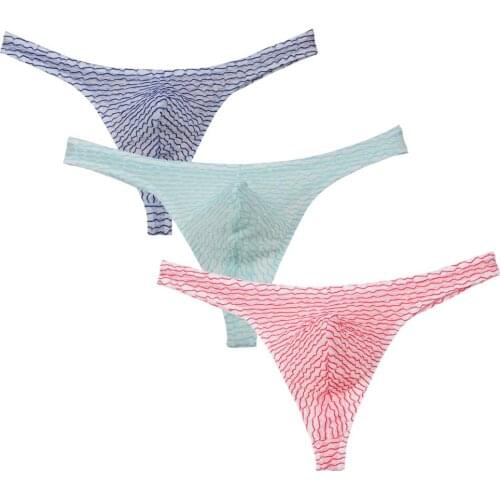 3Pcs/Lot Sexy Mens Mesh Underwear Transparent Underwear Gay Underpants Penis Pouch Jockstraps Thong Lingerie For Men