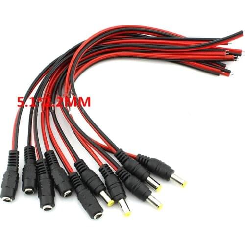 Extension Connectors 12V Male Female Jack Cable Wire Line Adapter Plug Power Supply 5.5x2.1mm For LED Strip Light CCTV Camera