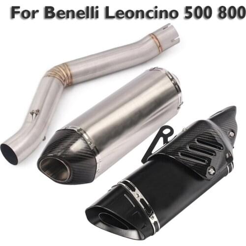 Motorcycle Exhaust System Muffler Pipe Silencer Escape Middle Connector Link Tube for Benelli Leoncino 500 Leoncino 800