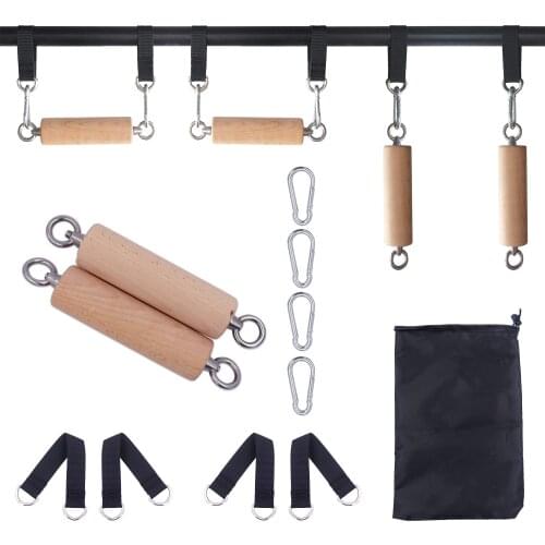 1 Pair Pull Up Hand Wooden Grip with Strap Cannonball Grips for Grip Strength Core Workout Rock Climbing Holds Finger Exercise