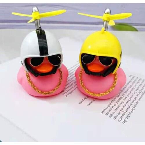 1PC Cute Car Bicycle Ornament Lovely Small Pink Duck Kids Toys Broken Wind Helmet Car Ornaments DIY Decoration