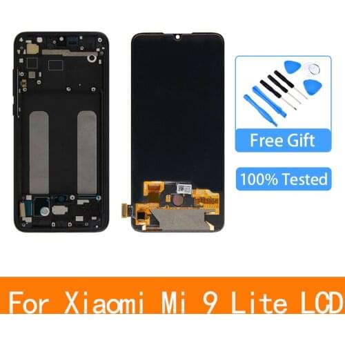 100% Original Mi CC9 LCD Screen Display Touch Panel Digitizer with Frame Assembly Sensor For Xiaomi Mi 9 Lite