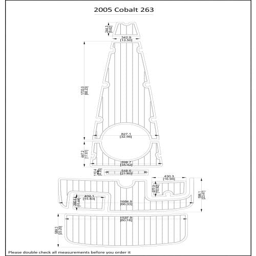 2005 Cobalt 263 Swim Step & Cockpit Pad EVA Teak Decking 1/4" 6mm