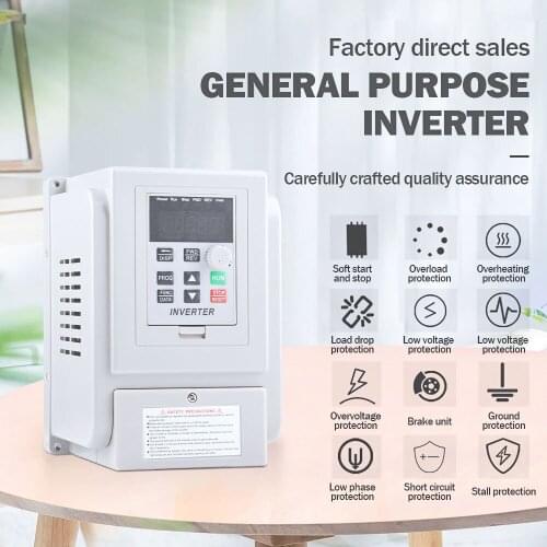 220V VFD1.5KW 2.2KW 4KWSingle fase VFD inversor 2hp3hp inversor convertidor frecuencia-sa coche velocidad del husillo de Control