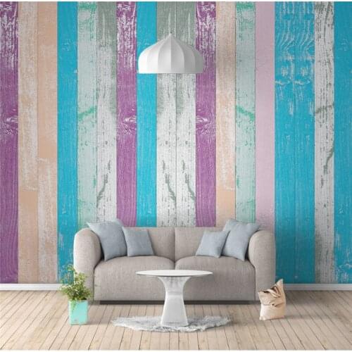 3D Custom Stripe Wall Murals Hand Painted Photo Wallpapers European Vintage Wood Walls Papers for Living Room Home Decor Bedroom