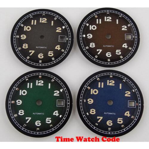 4 Color 31.5mm Watch Dial Parts with Date Window Fit For ETA 2836 2824 MIYOTA 8215 821A Mingzhu DG 2813