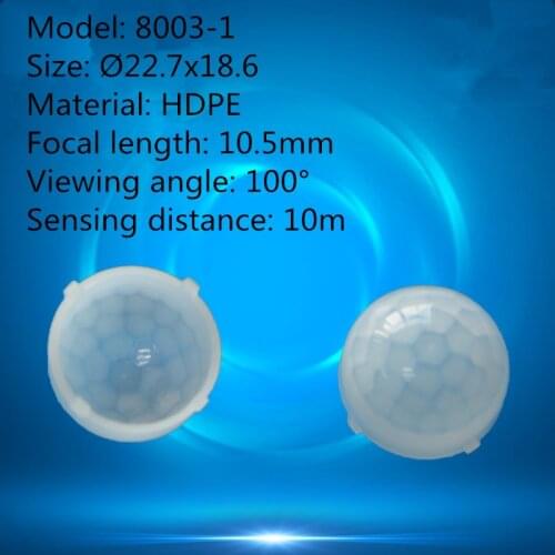 50pcs 8003-1 dome shape human body infrared PIR sensor fresnel lens 22.7*18.6mm focal length 10.5mm