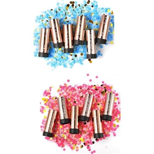 6Pcs Baby Gender Reveal Confetti Cannon, Confetti Cannons for Boy or Girl Gender Reveal Surprise Party Supplies-ABUX