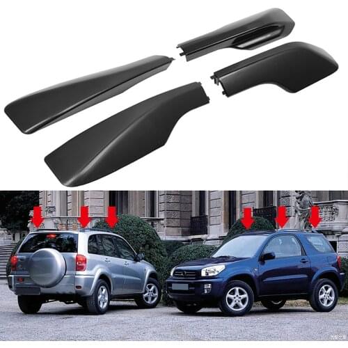 Car Roof Racks Rail End Decorative Cover Shell Replace for Toyota RAV4 XA20 2001 2002 2003 2004 2005 Black Roof Rack Cover 4pcs