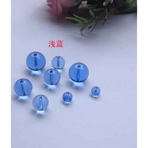 Free shipping 500g/lot 6mm-14mm crystal beads scattered bead curtain glass bead diy manual weaving beads light blue