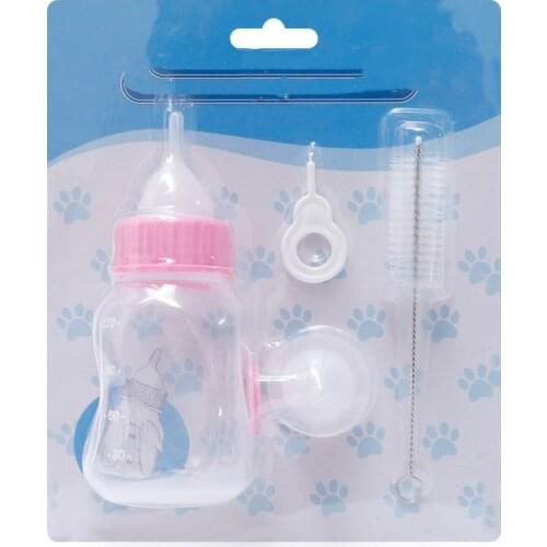 120ML Puppy Kitten Feeding Bottle Set Pet Dog Cat Bady Nursing Water Milk Feeder with Cleaning Brush Newborn Cat Drinking Bottle