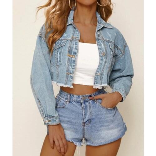 Denim Jackets Womens Blue Coat 2020 Autumn Denim Jackets for Women Jeans Single Breasted Denim Coat