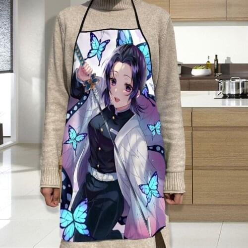 Kochou Shinobu Apron Oxford Cloth Waterproof Men/Women Kitchen Apron Household Cleaning For Home And Kitchen Accessories