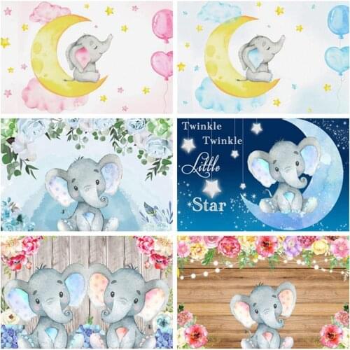 Newborn Baby Shower Birthday Party Elephant Flower Spring Backdrop Photography Background For Photo Studio Photophone Photozone