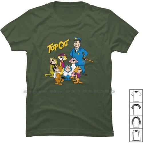 Top Cat & Pals T Shirt 100% Cotton Cartoon Comics Brain Rain Ball To Op Ok Cs