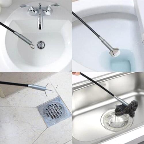 Y1UD Flexible Pick Up Tool Long Spring Claw Grip Toilet Kitchen Sewer Cleaning Supply