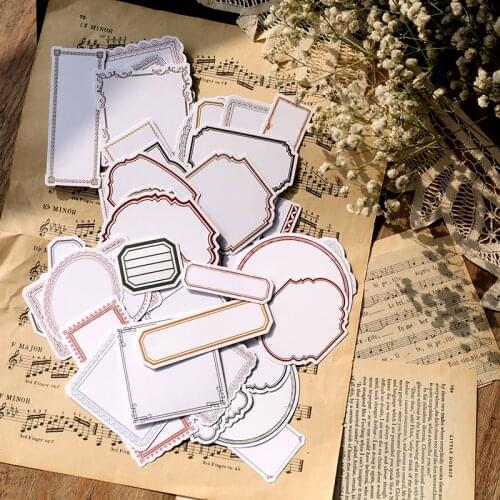 KLJUYP 50pcs Retro Note Colorful Cardstock Die Cuts for Scrapbooking Happy Planner/Card Making/Journaling Project
