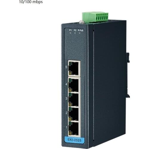 5 Ports 10/100mbps Self-negotiation Fast Ethernet Unmanaged Industrial Ethernet Switch With Din-Rail 12~48VDC Input