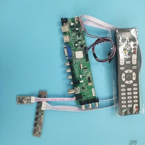 Kit For BT140GW01 V.0 40pin VGA LED HDMI WLED controller board digital remote DVB-T2 DVB-T TV LVDS USB AV Signal 1366X768