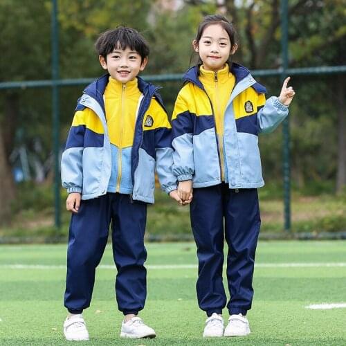 Autumn Winter Kids School Uniforms Sets Boys Girls Jacket Sweatshirt Pants 3pcs Clothing Sets Children Outdoor Sports Costume