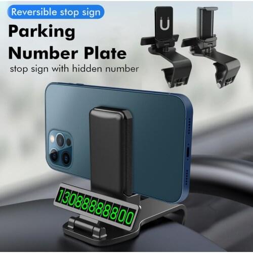 New Car Phone Holder Instrument Panel Clip Rearview Mirror Sun Visor Navigation Magnetic Bracket Moving License Plate