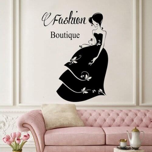 Face Fashion Style Wall Sticker Beauty Salon Decor Woman Clothing Boutique Dress Vinyl Decals Model Hat Window Poster