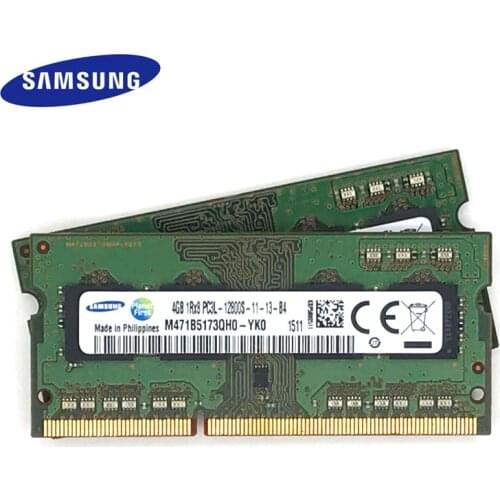 SAMSUNG 4G 1RX8 PC3L 12800S DDR3 4GB 1600Mhz 1.35V Laptop Memory 4G PC3L 12800S 1600 MHZ Notebook Module SODIMM RAM
